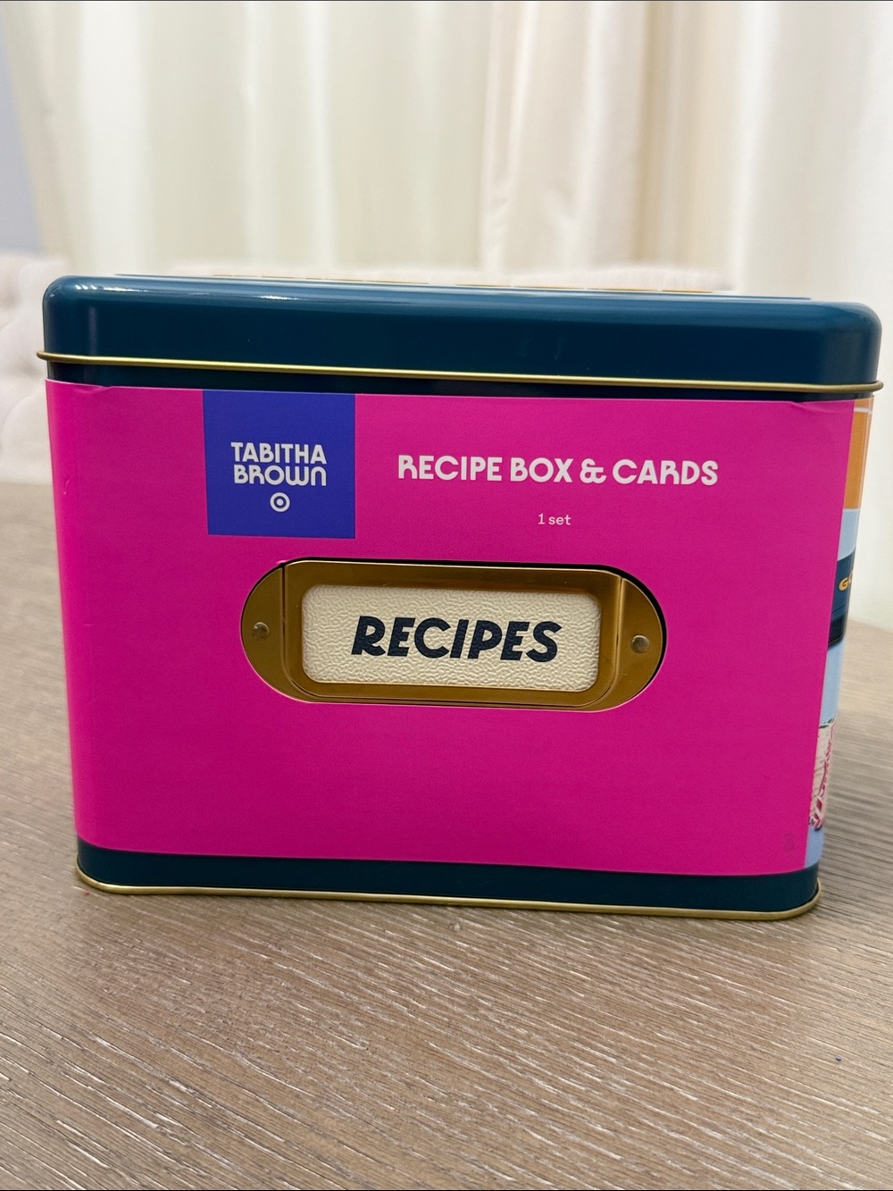 Tabitha Brown Teal Recipe Box & Cards